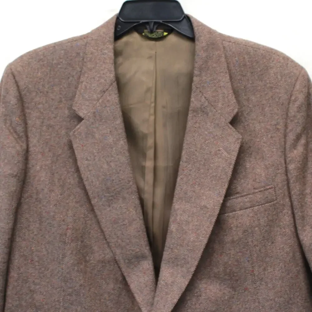 Stadium Club Saxony Vintage Wool Blazer Jacket Herringbone Professor Size 48R
